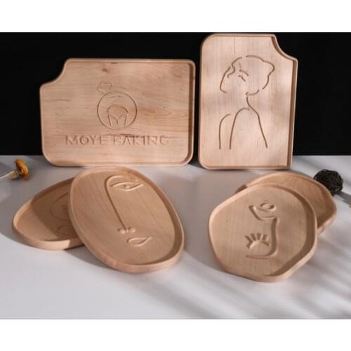 Maple Whole Wood Tray Wooden Carved Jewelry Display Plate Creative Natural Color Desktop Storage Box
