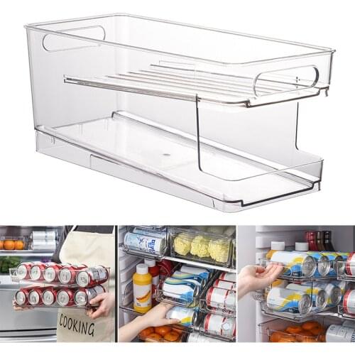 1PC Beverage Holder Can Organizer Rack Stackable Storage Organizer Tray Rack For Refrigerator Kitchen Tool Accessories
