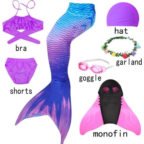 Halloween Children Girl Wear Mermaid Swimsuit Bikini Girls Mermaid Tail Swimsuit Split Swimsuit coustume Swimwear Dress