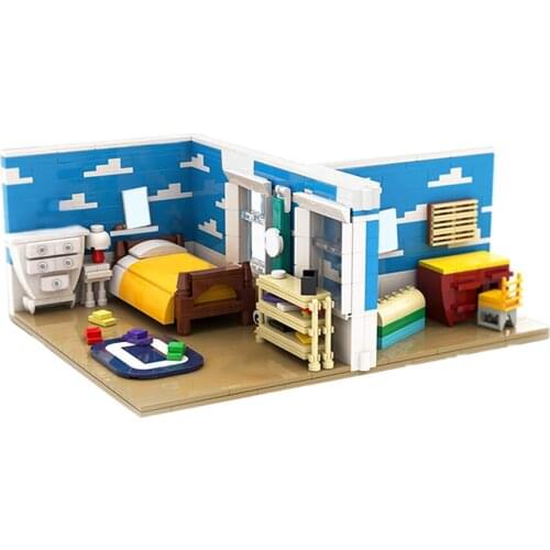 Andys Room Expert Modern Corner Building Blocks Model Ideas Moc Modular Bricks Set Book Study Apartment Girl Toys Best Gift
