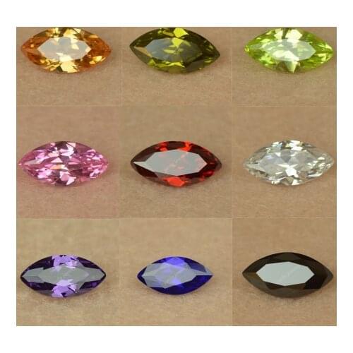 Sale 5A 1.5x3-10x20mm Marquise Shape Cut White Pink Mix Colors Cubic Zirconia Stone Loose CZ Zircon Synthetic Gems For Jewelry