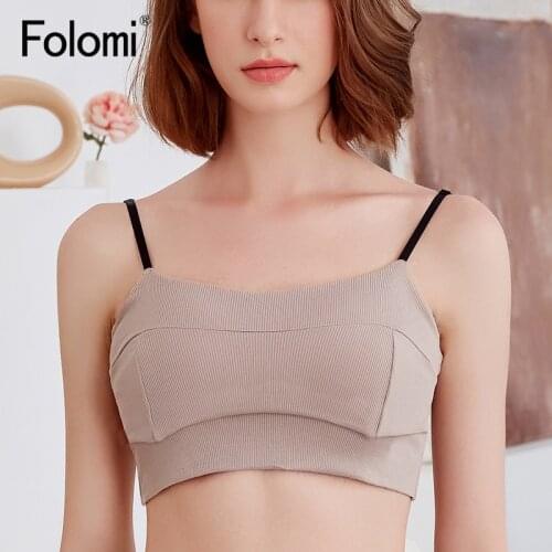 Folimi Sexy Tube Top With Padded Bras For Woman Full Cup Bralette Soild Color Fashion Vest Crop Tops One Size