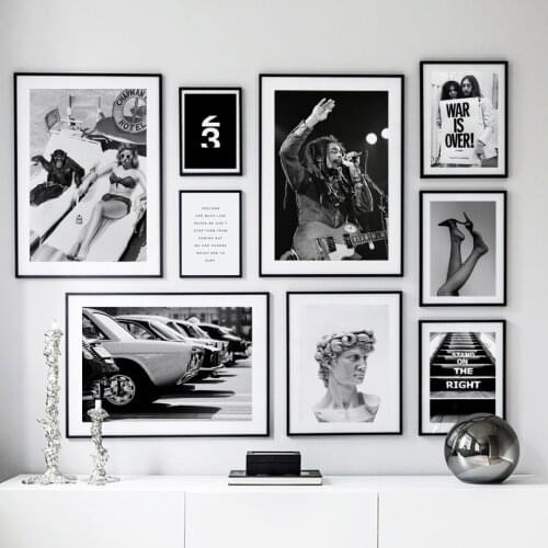 Famous Singer Bikini Girl Nostalgic Black White Wall Art Canvas Painting Nordic Posters And Prints Wall Pictures For Living Room