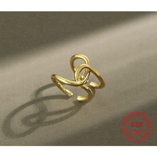 Special Price100% S925 Silver Ring Irregular Cross Winding Simple INS Trend Style Wild Highlighting Personality Female Jewelry