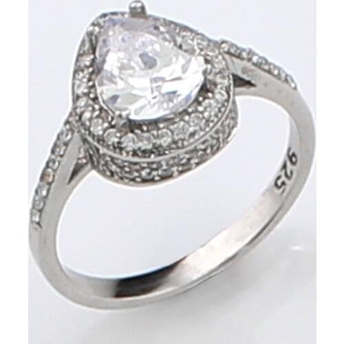 925 Sterling Silver Ring for Women with White Zircon Stone Jewelry fashion vintage Gift Onyx Aqeq Rings All Size Made in Turkey