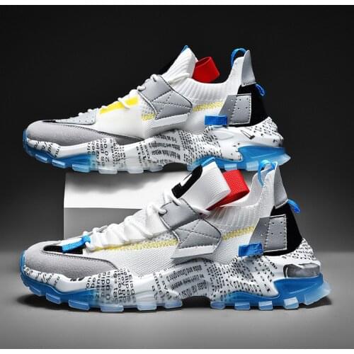 High Quality Men Running Shoes Breathable Printing Fashion Chunky Sneakers Men Platform Shoes Thick Sole Colorful Male Footwear