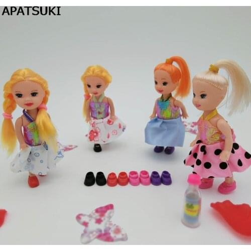 10pairs Cute Shoes For Kelly Doll Shoes For Barbies Sister Little Kelly Baby Doll 3.5'' 1/12 Mini Dolls Shoes Doll Accessories