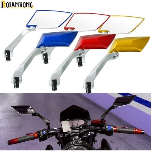 Motorcycle Handlebar Rear View Side Mirror Rearview Mirrors Universa for Honda Kawasaki Yamaha Suzuki Scooter Benelli Black