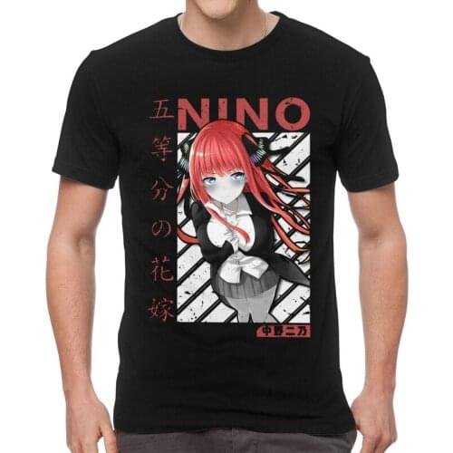 The Quintessential Quintuplets Tee Nino Go Toubun No Hanayome Tshirt Men Cotton T Shirt Short Sleeve Manga Miku Nakano T-shirt