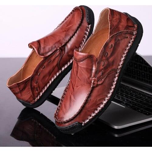 New Summer Men Sandals Breathable Beach Sandals Men Casual Shoes High Quality Genuine Leather Mens Shoes Big Size 38-48