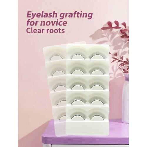NATUHANA 1 set Practice False Eyelashes 5 Pairs Set Handmade Training Lashes For Beginners Beauty Salon Student Practice