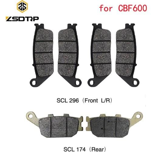 ZSDTRP Motorcycle Front and Rear Brake Pads For Honda CBF600 2004-2013 Motocross Brake Pads Set Motorbike Disks