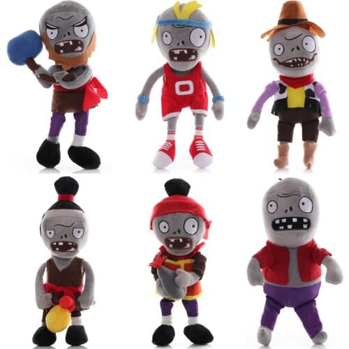 6pcs/lot PVZ Plants vs Zombies Plush Stuffed Toys PVZ 2 Zombies Plush Toy Doll Game Figure Statue for Kids Gifts Party Toys
