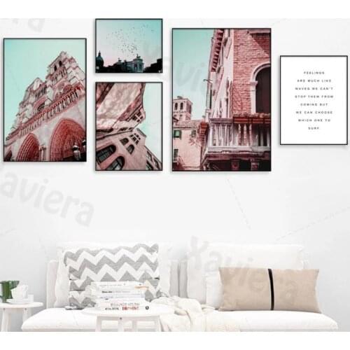 Nordic Retro Poster Canvas Painting Italy Spain Style Ancient Architecture Quotes Home Decoration Living Room Bedroom Wall Art