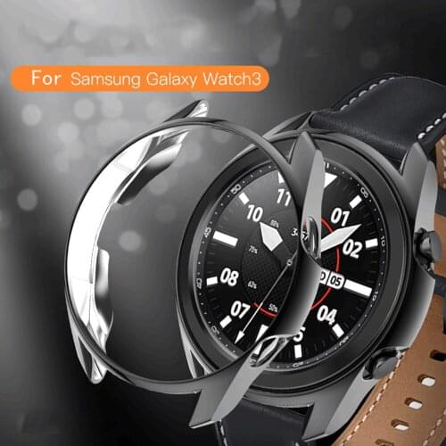 Cases for samsung galaxy watch 3 45mm 41mm case Flexible TPU Plated Protective Bumper for galaxy watch 3 cases Shock-Proof Cover