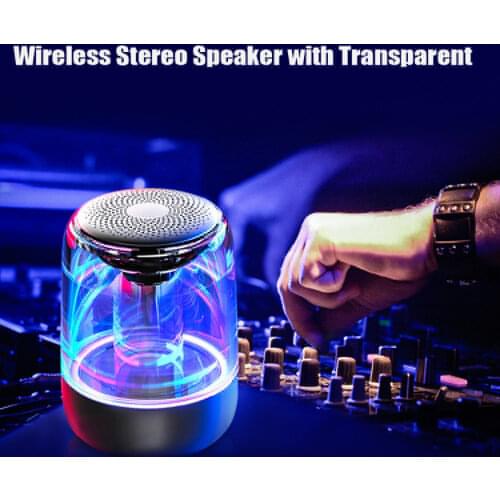 True Wireless Bluetooth Speakers LED Lights Stereo Column Portable Speaker TF Card & AUX Audio Input FM For Phones Speaker HIFI