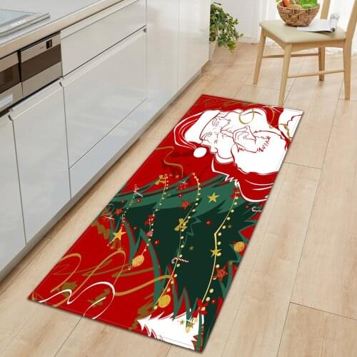 Christmas Long strip kitchen Floor Mats new Year decor Carpets for living room bedroom Area Rugs Home christmas tree decorations