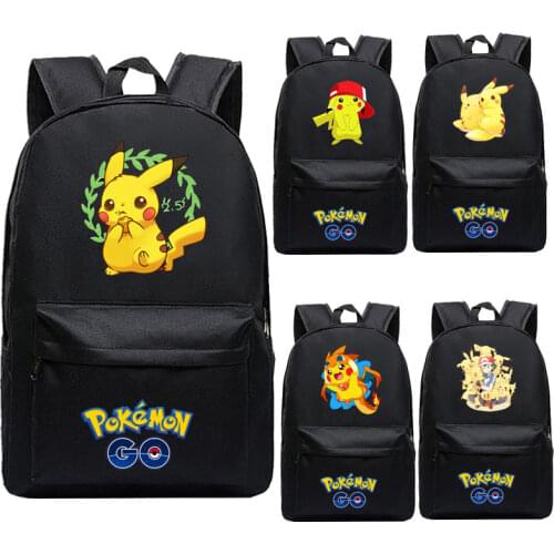 Pokemon Go Backpack Pikachu Cartoon Anime Laptop Canvas Backpack Student Schoolbag Waterproof Rucksack Men Women Travel Bag