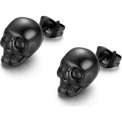 Fashion Men Earring 2020 Stainless Steel Stud Earrings For Man skeleton Punk Aretes Jewelry 1 pairs cool Gift Bijoux