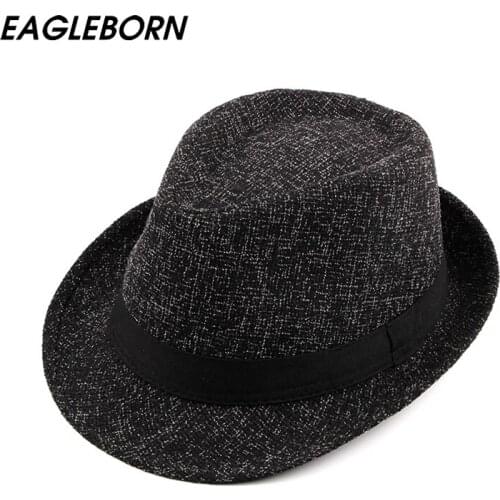Fedoras Hat British Fashion Men Top Hat Casual Gentleman Hat Church Worship Dancer Spring Autumn Black Retro Fedora Hat Spot