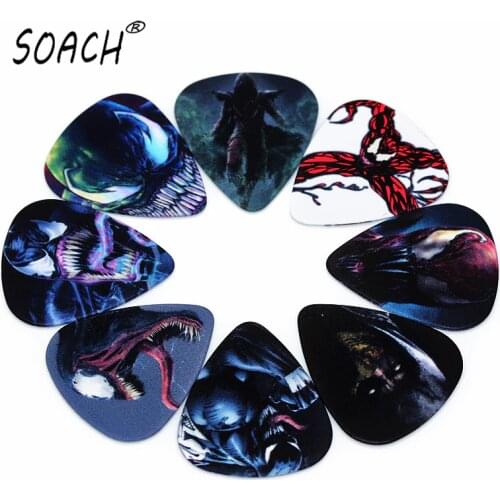 SOACH 10pcs 0.46mm fashion guitar pick PVC double-sided printing mixed pattern playing guitar Accessories string paddle picks