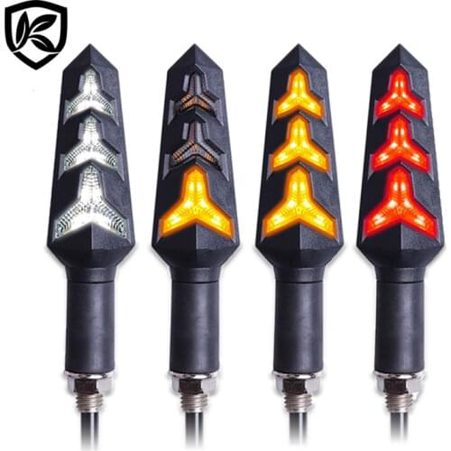Karcle 2/4Pcs LED Turn Signal Light Motorcycle Turn Signals Built Relay Blinker Motorcycle Stop Signal Brake Lighting