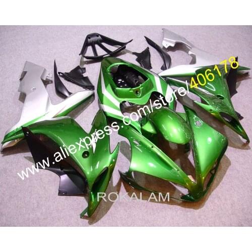 YZF1000 R1 04 05 06 Fairing Kit For Yamaha YZF-R1 2004 2005 2006 Race Bike Green Silver Body Kit (Injection Molding)