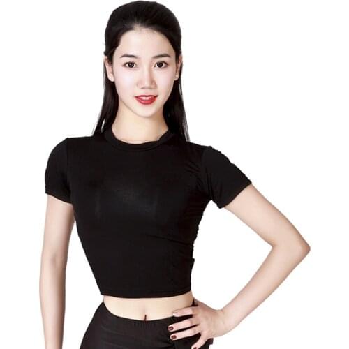 New Female Adult Latin Dance Costumes Modern Dance Practice Clothes Short-Sleeved National Standard Dance Latin Dancewear DN9354