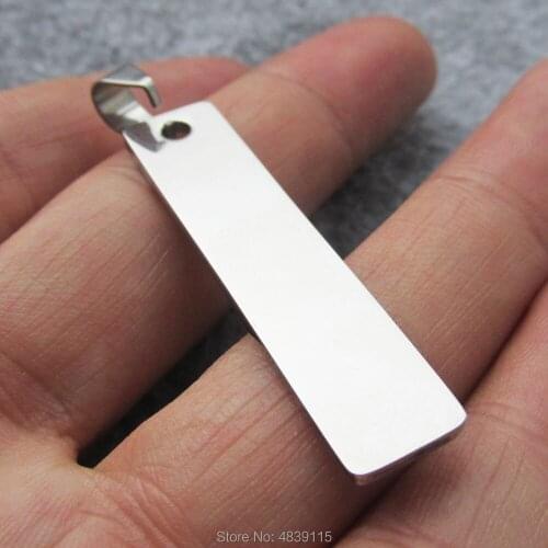 100pcs/lot Stainless Steel Linear Shaped Pet Dog Tags Fashion Pendants with Mirror Polished Surface