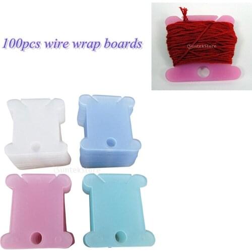 100pcs Plastic Embroidery Cross Stitch Tools Wire Wrap Board Thread Bobbins