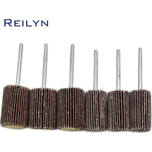 12pcs abrasive mops-wheel spindle mops sand paper wheel mounted flap wheels grinding bits abrasive block polishing wheel