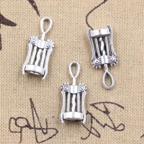15pcs Charms Grape Wine Opener 27x12x7mm Antique Silver Color Pendants DIY Crafts Making Findings Handmade Tibetan Jewelry