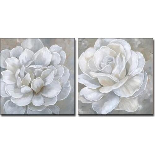 Unframed 2 Panel Canvas Flower Hand-painted Oil Painting Modern Decoration Home Piece Canvas Wall Art Artwork For Living Room