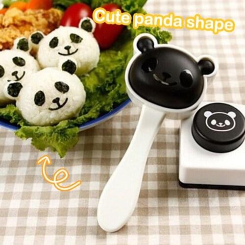 2Pcs/Set Panda Sushi Mould Cartoon Rice Ball Mold Kit Seaweed Embossing Cutter