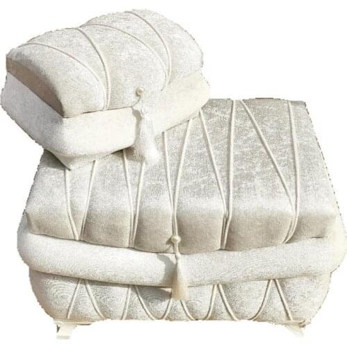 Asu Quilted Velvet 2li Dower chest Cream