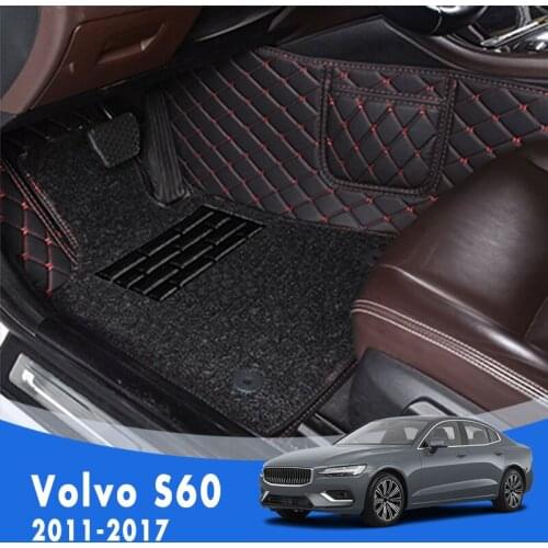 Car Floor Mats For Volvo S60 2017 2016 2015 2014 2013 2012 2011 Double Layer Wire Loop Carpets Car Interior Accessories Covers