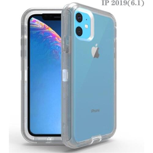 Clear Defend Case for iPhone 11 Pro Max 6 6S 7 8 Plus Cover Rubber Heavy Duty Armor Cover for iPhone X XS Max XR Case Capa