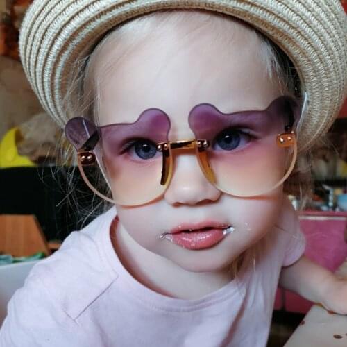 Childrens Sunglasses Fashion Baby Sunglasses Trendy Girls Boys Cute Eyeglasses Cartoon Bear Sun Glasses Anti-glare UV400