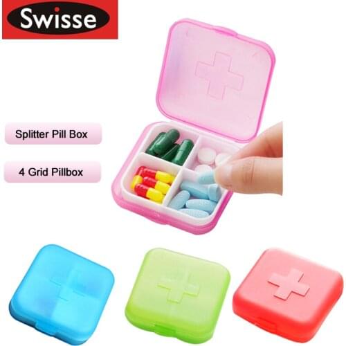 Swisse Pillbox Travel Pill Case Splitter Pill Organizer Medicine Box Cutter Pill Container Pill Divider Makeup