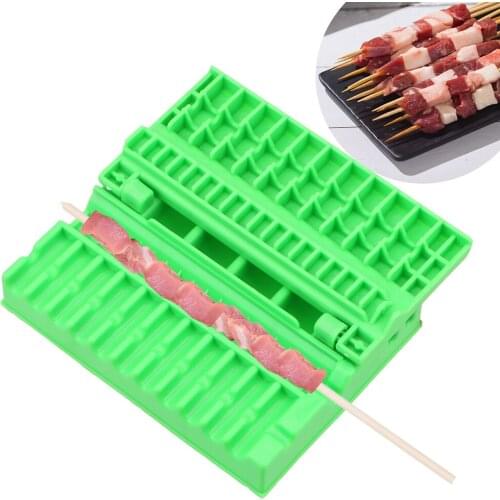 HOOMIN BBQ Gadget Kebab Maker Box Machine Barbecue Stringer Skewers Beef Meat Vegetable String Grill Kitchen Accessories