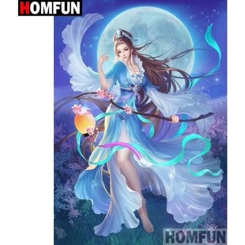 HOMFUN Full Square/Round Drill 5D DIY Diamond Painting "beauty" Embroidery Cross Stitch 5D Home A08156