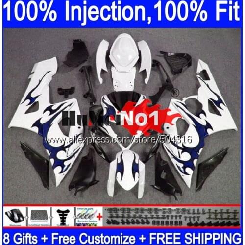 Injection For SUZUKI 1000CC GSXR-1000 GSXR 1000 21MC.55 Blue flames GSX-R1000 GSX R1000 05 K5 GSXR1000 2005 2006 05 06 Fairings