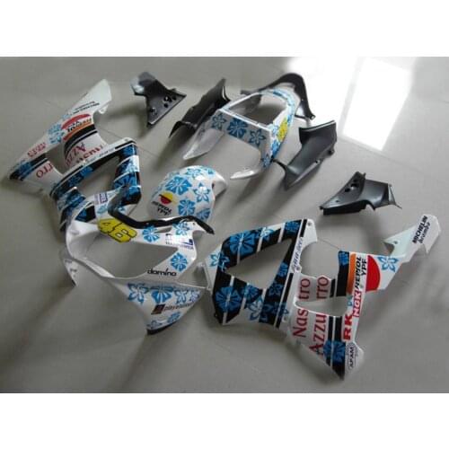 Motorbike White blue Injection ABS Plastic Fairing Kit For h CBR900RR 929 00 01 2000 2001 CBR900 Full Covers Cowlings