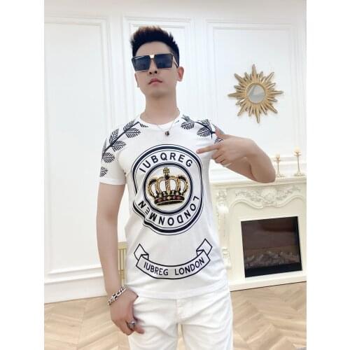 Summer Mens Comfortable Breathable Designer T Shirt Luxurious Custom Exquisite Craftsmanship Crown Letter Printing Rock Star