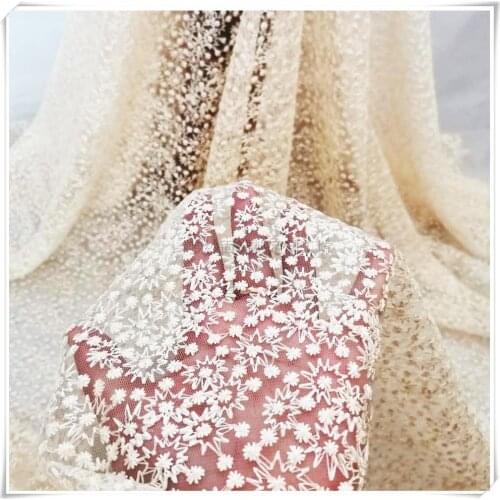 Small Flower-shaped Embroidered Fabrics Multi-color Wedding Drees High-end Clothing Fabrics