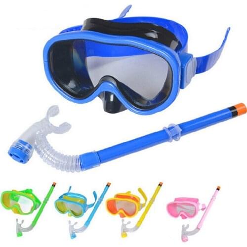 Fashion Children Swimming Glasses With Snorkel Underwater Sports Boys Girls Kids Diving Glass Breathing Tube Set SEC88