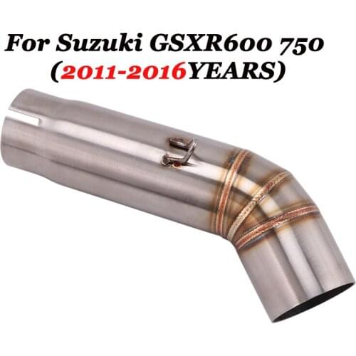 Motorcycle Exhaust Pipe Escape Moto Modified Muffler Slip On Middle Tube Link Pipe For Suzuki GsxR GSX-R GSX600R GSX750R 11-16