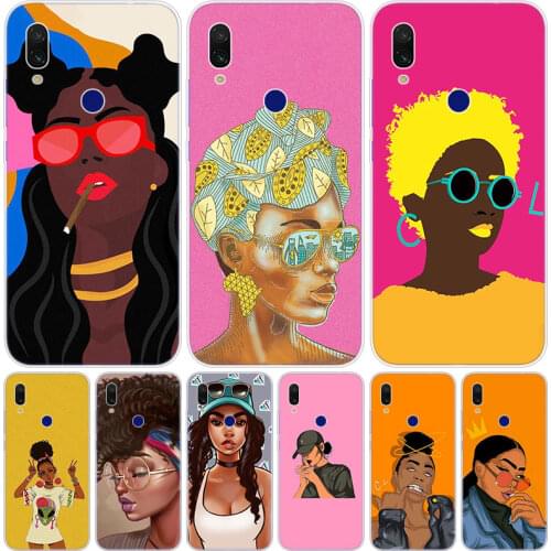 African Beauty girl black queen Soft Case for Xiaomi Redmi K20 5X 6X Play A1 A2 8 Lite 7A 6A S2 Y2 Y3 Note 4 4X 5 6 7 Pro F1