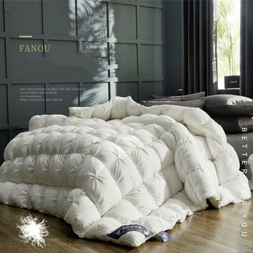 New full goose down twist flower down quilt thickene warm fluffy velvet quilt 100% white goose down core comforter
