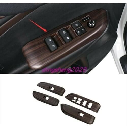 Peach wood grain Window Switch Panel Cover Trim For Toyota Highlander 2015-2020 car modification